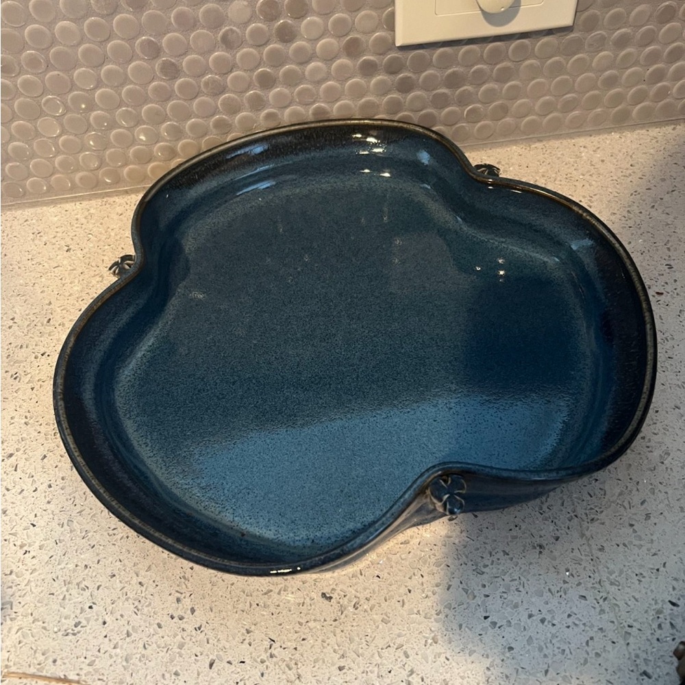 Blue Ceramic Serving Platter